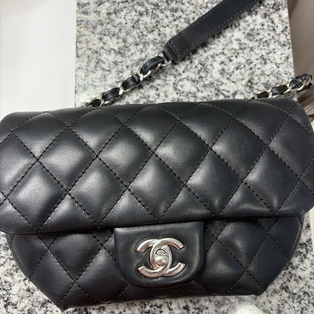 CHANEL Black Quilted Mini Bag